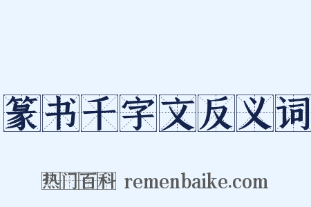 篆书千字文反义词是什么意思的图片
